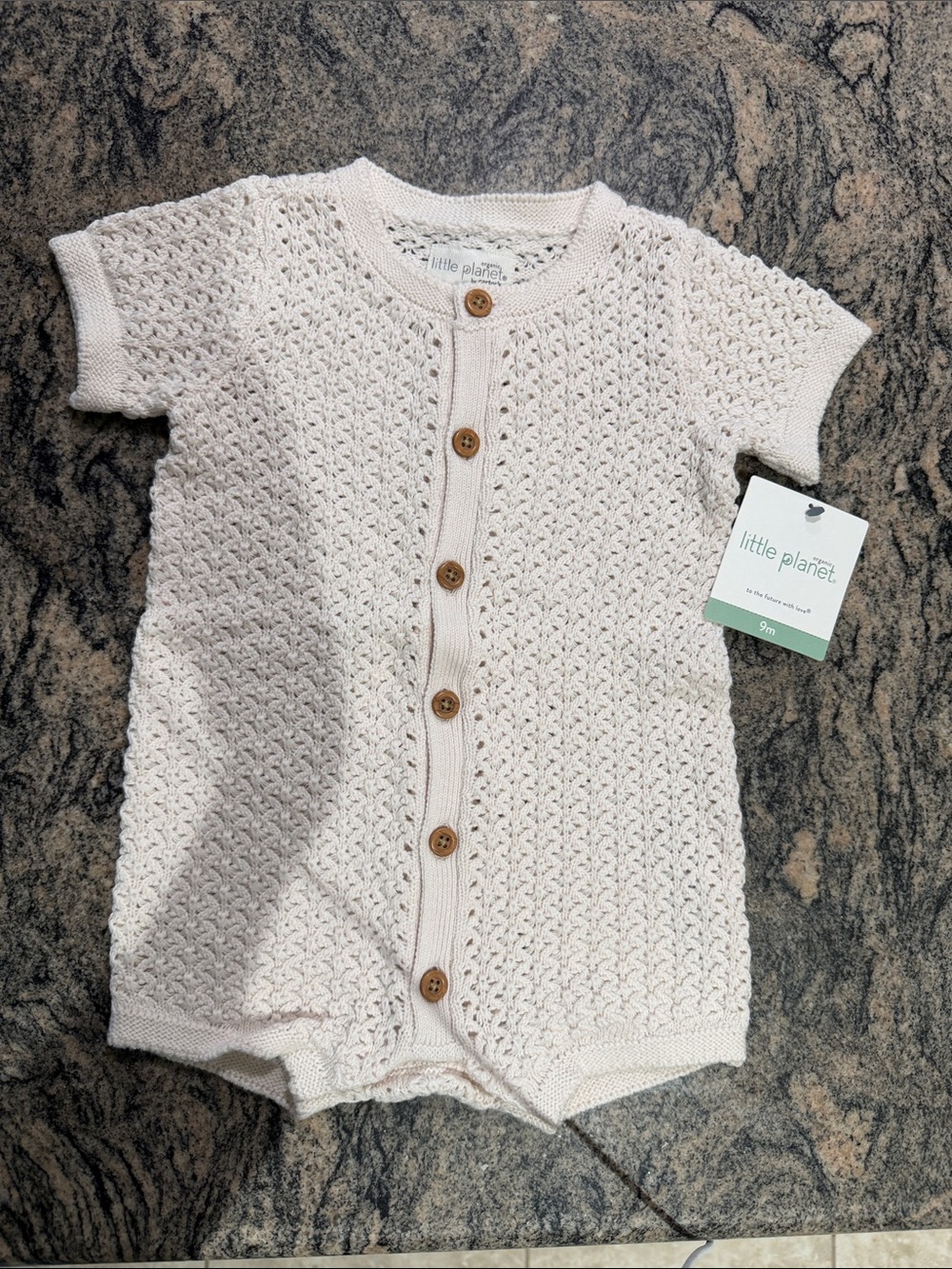 Carter's Cream Knit Button-Front Baby One-Piece